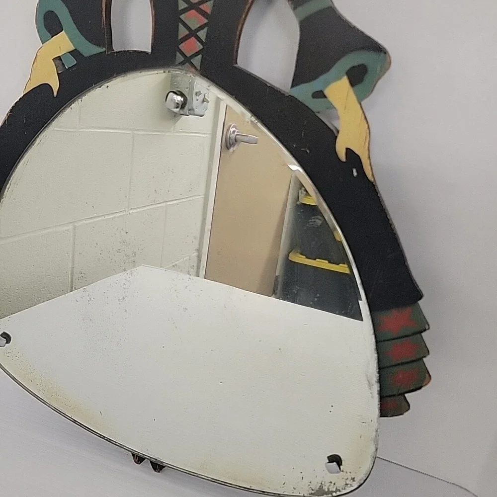 Unique Vanity Mirror - Victorian Woman With Dress Wall Art Folk Art